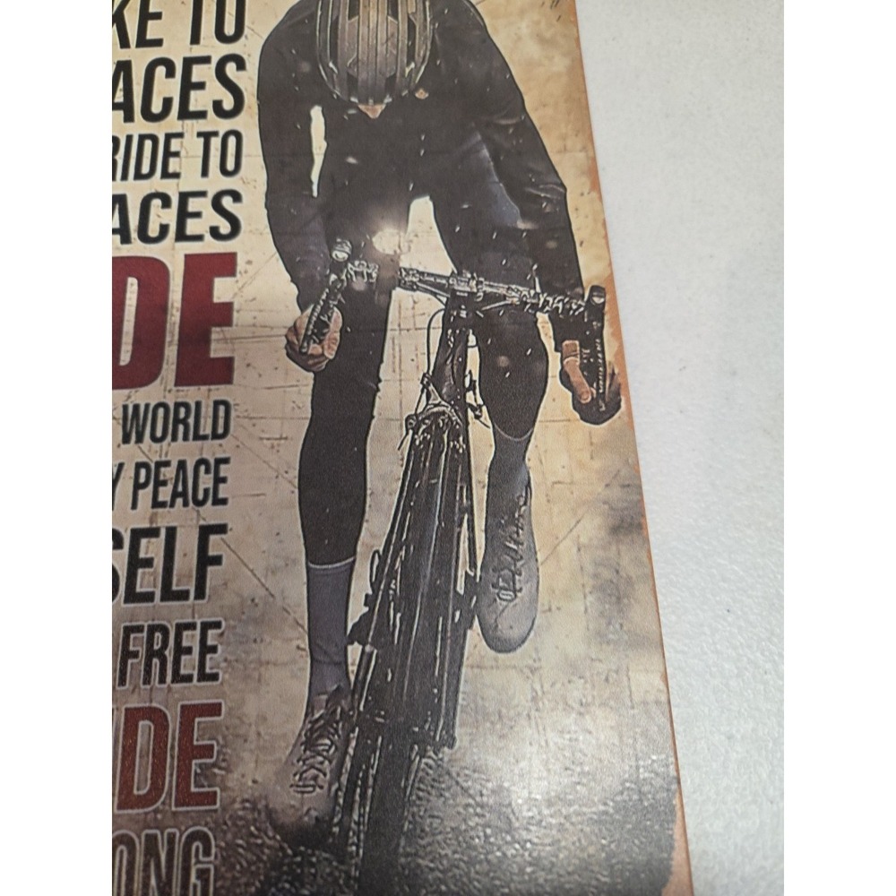 Bike Riding Rustic-looking Metal Sign 8x12 - Picture 6 of 9